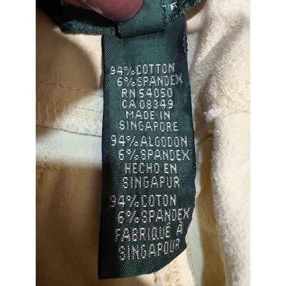 Lauren Ralph Lauren Petite Women's 8P Cropped Pants Cream High Rise Stretch Cott - Picture 7 of 10